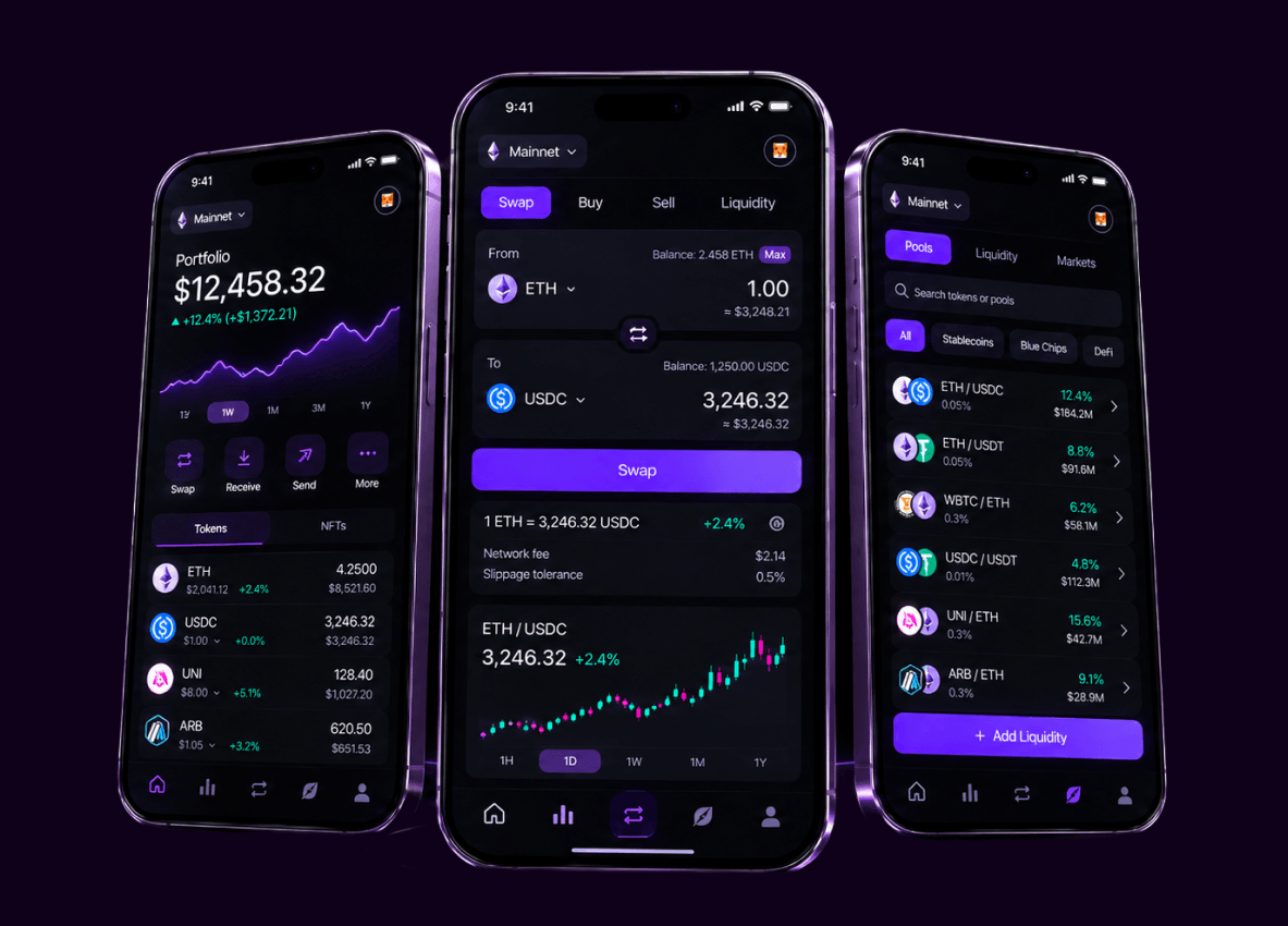 Decentralized Exchange Development hero section image